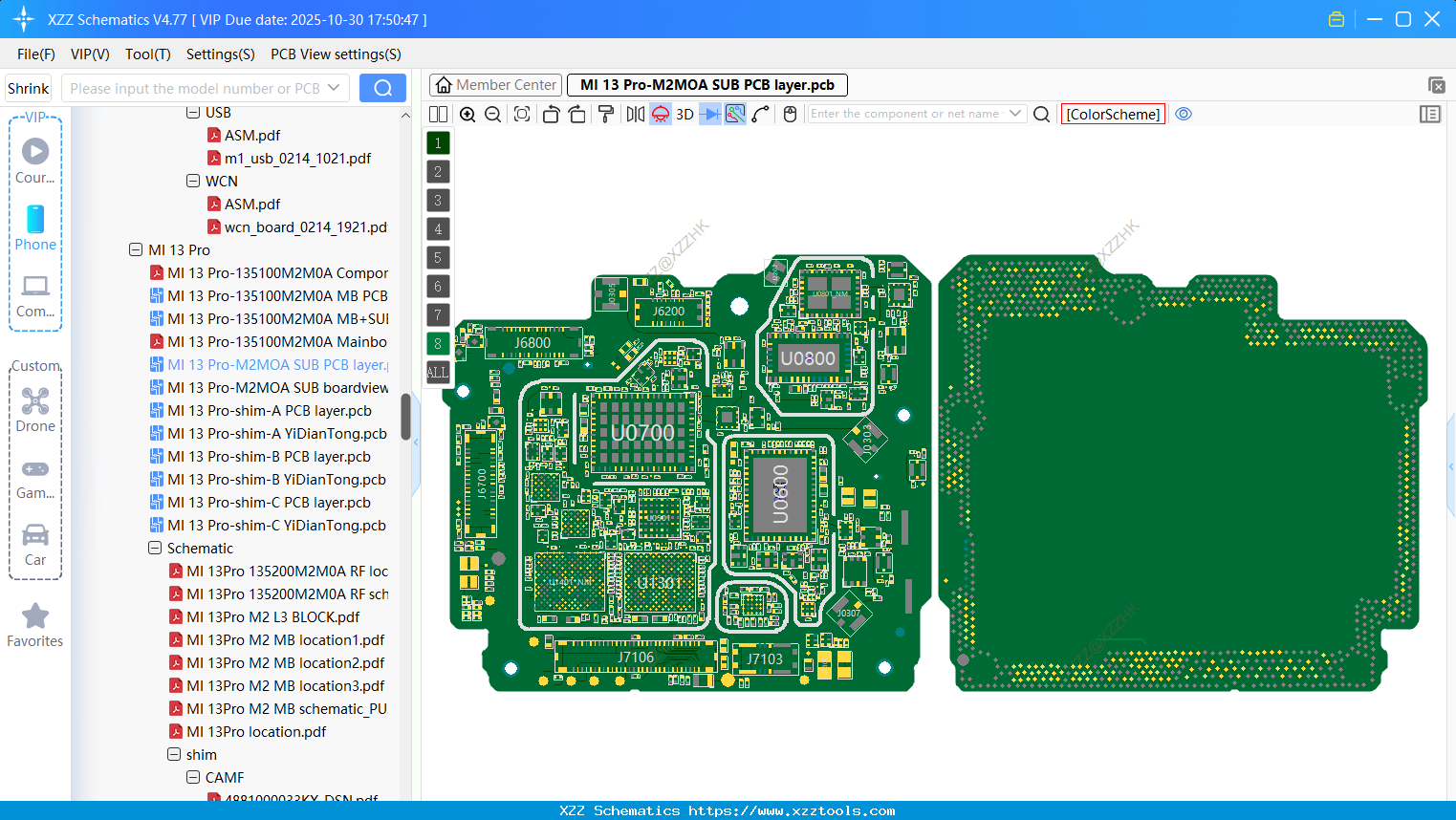 Xiaomi MI 13 Pro-M2MOA SUB PCB Layer